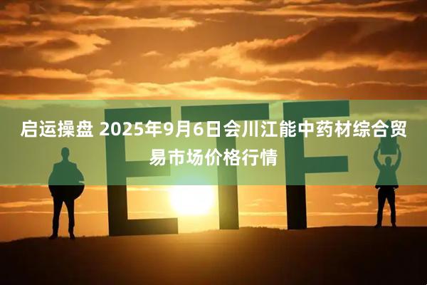 启运操盘 2025年9月6日会川江能中药材综合贸易市场价格行情