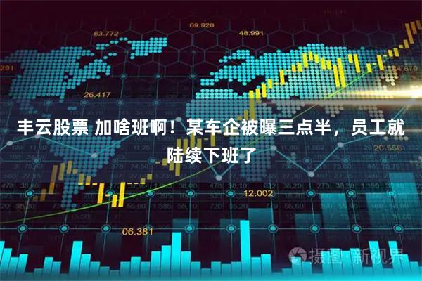 丰云股票 加啥班啊！某车企被曝三点半，员工就陆续下班了